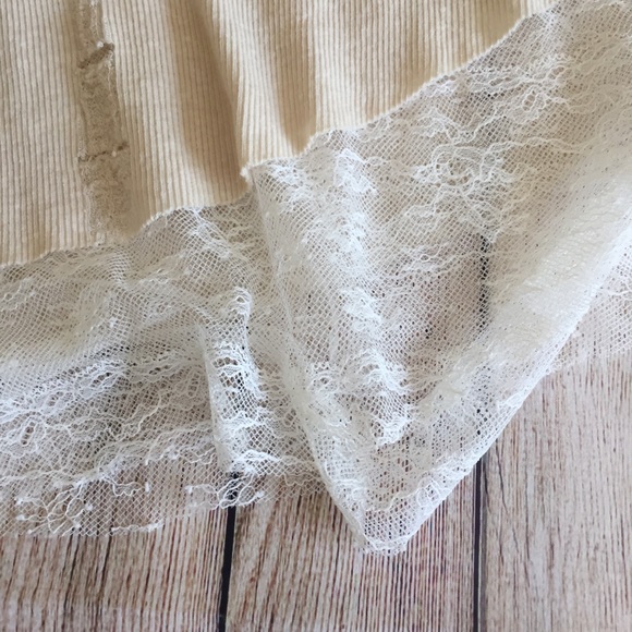 Free People | Distressed Asymmetrical Cream Blouse - Picture 5 of 7